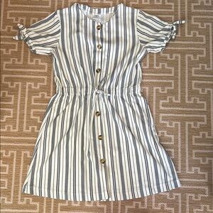 Zara Blue and White Striped Kids Dress
